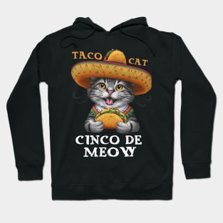 Cinco De Meow Funny Cat De mayo Fiesta  Taco Cat Hoodie